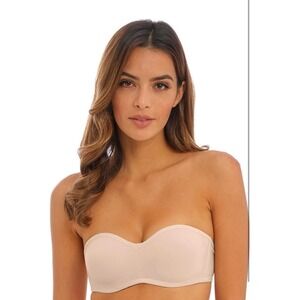 Wacoal Strapless Bra 36DD Nude Beige Molded Underwire Bandeau 854133